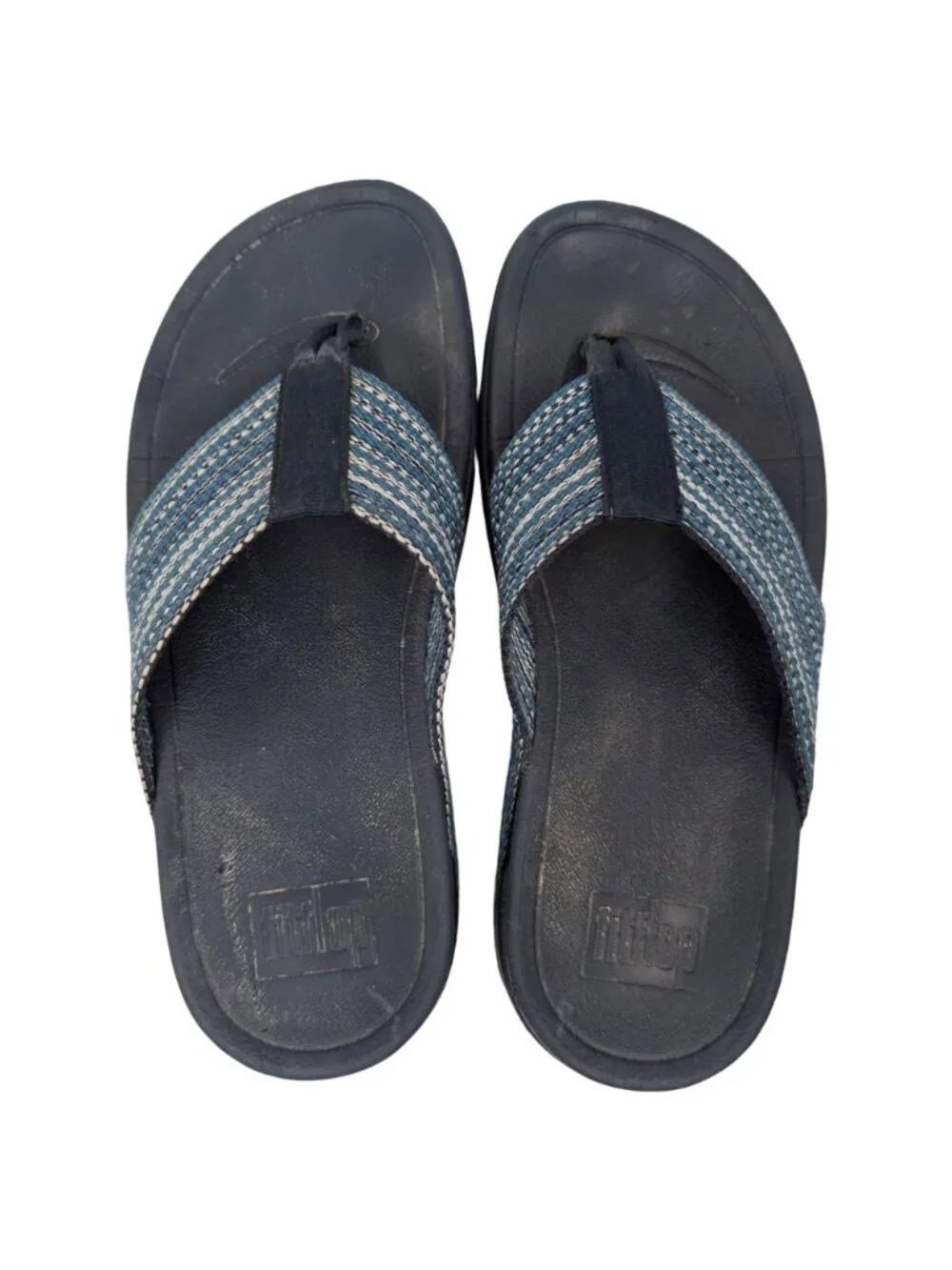 FitFlop Surfa Thong Sandals Womens Sea Blue Flip Flop Toe Post H84-641 Size 6 - Picture 10 of 12